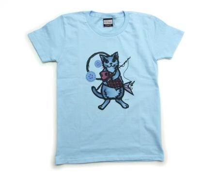 和柄 tシャツ めで鯛半袖Tシャツ 男女兼用半t 猫柄 KCT0001