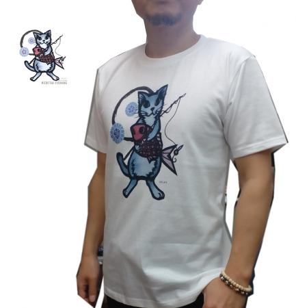 和柄 tシャツ めで鯛半袖Tシャツ 男女兼用半t 猫柄 KCT0001