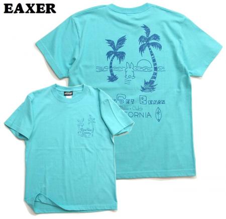 サーフ兎Tシャツ うさぎt　EAXER ラビットビーチ 男女兼用 半袖Tシャツ19003