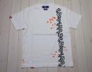 K2オリジナル 『唐草に金魚』半袖Tシャツ　白　手描きTシャツ★