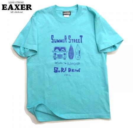 サーフTシャツ EAXER サマーストリート 男女兼用 半袖Tシャツ　KT-21001　サーフボード