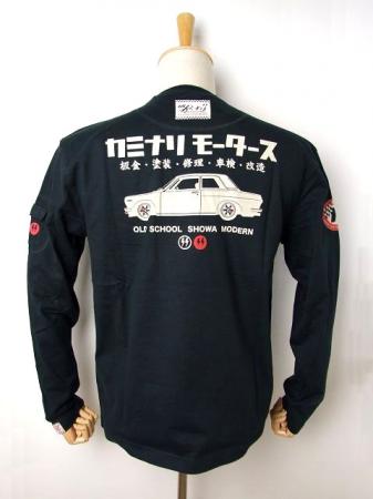 雷【カミナリモータース】ブルーバード510 メンズ長袖Tシャツ KMLT-123