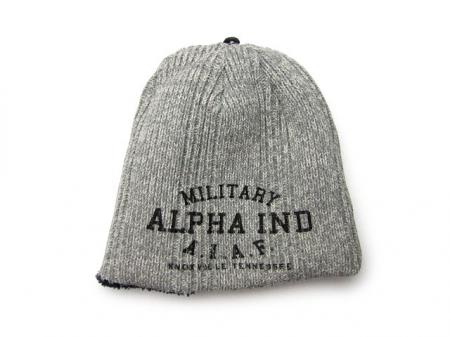 ALPHA/アルファ リバーシブルニットCAPAL-3700グレイ/ ニット&モコモコ/ワッチ