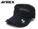AVIREX/アヴィレック/ダメージ　ワークキャップ　ブラック　AV-2500 /フリーサイズCAP