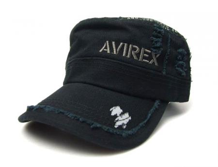 AVIREX/アヴィレック/ダメージ　ワークキャップ　ブラック　AV-2500 /フリーサイズCAP