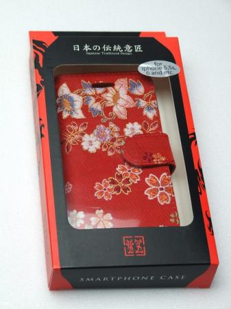 竜図【りゅうず】iPhoneケース手帳型/日本伝統意匠シリーズ 金襴 花尽くし
