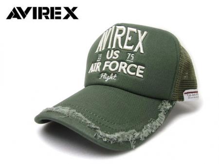 AVIREX/アヴィレックス　刺繍ロゴダメージCAP FLIGHTヴィンテージ加工/　AV2900