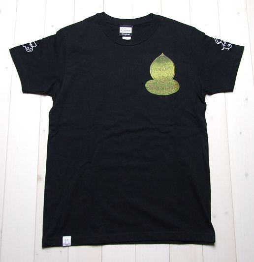K2オリジナル半袖Tシャツ「猫ニャ来」黒　和柄猫Tシャツ