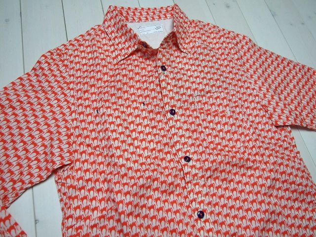CHLORO 猫柄長袖シャツ ネコ総柄シャツ ★日本製